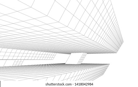 architecture building vector 3d illustration 
