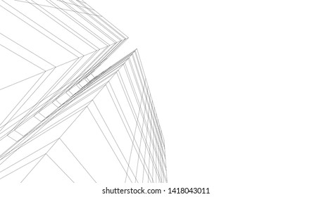 architecture building vector 3d illustration 