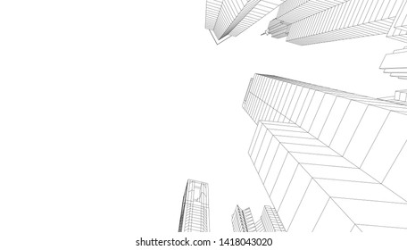 architecture building vector 3d illustration 