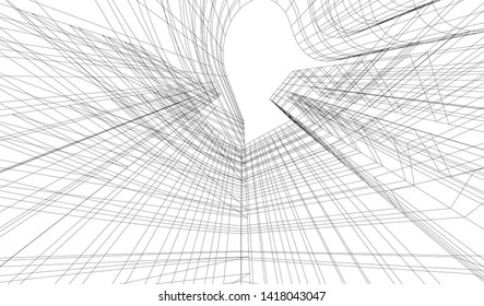 architecture building vector 3d illustration 