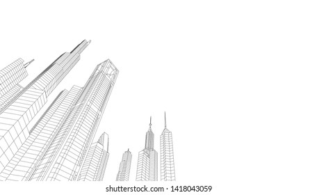 architecture building vector 3d illustration 