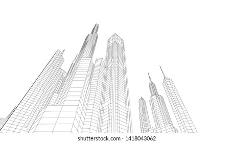 Architecture Building Vector 3d Illustration Stock Vector (Royalty Free ...