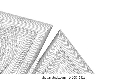 architecture building vector 3d illustration 
