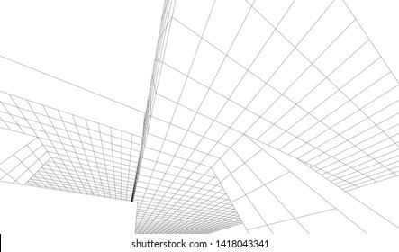architecture building vector 3d illustration 
