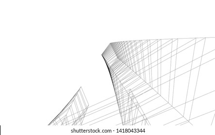 architecture building vector 3d illustration 