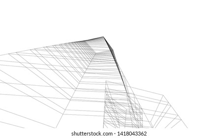 architecture building vector 3d illustration 