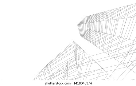 architecture building vector 3d illustration 