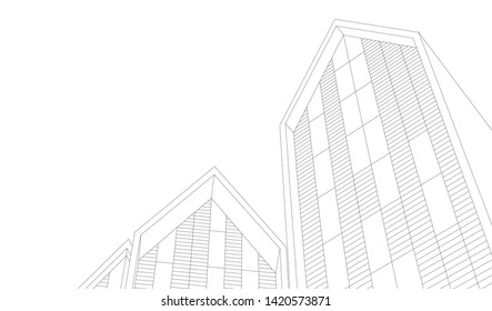 architecture building vector 3d illustration 