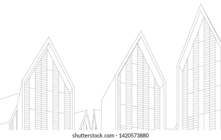 architecture building vector 3d illustration 