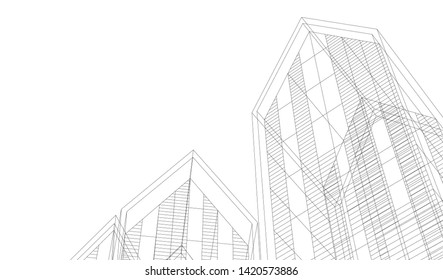 architecture building vector 3d illustration 