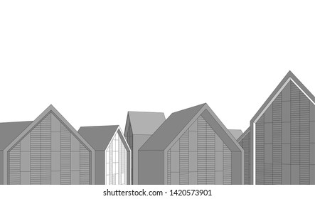architecture building vector 3d illustration 