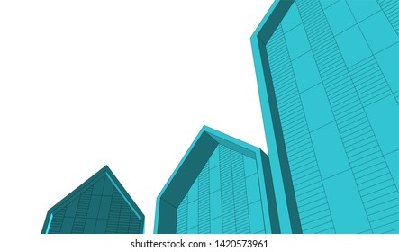 architecture building vector 3d illustration 