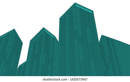 architecture building vector 3d illustration 