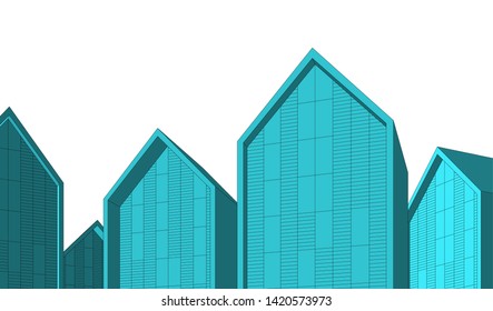 architecture building vector 3d illustration 