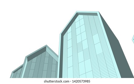architecture building vector 3d illustration 