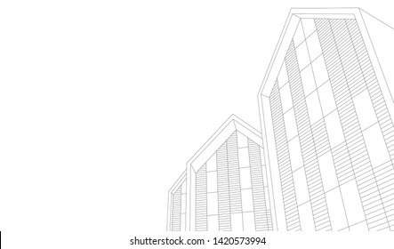 architecture building vector 3d illustration 