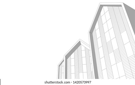 architecture building vector 3d illustration 
