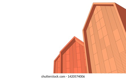 architecture building vector 3d illustration 