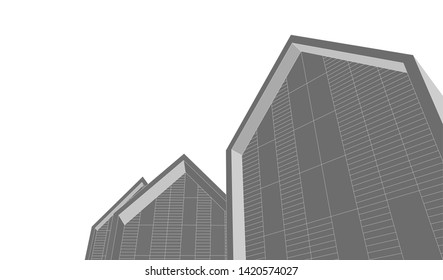 architecture building vector 3d illustration 