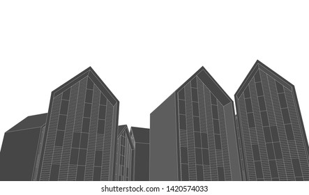 architecture building vector 3d illustration 