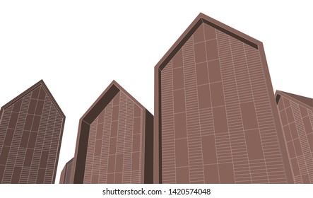 architecture building vector 3d illustration 