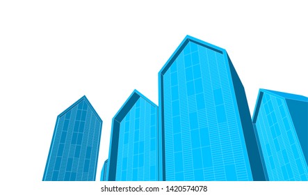 architecture building vector 3d illustration 