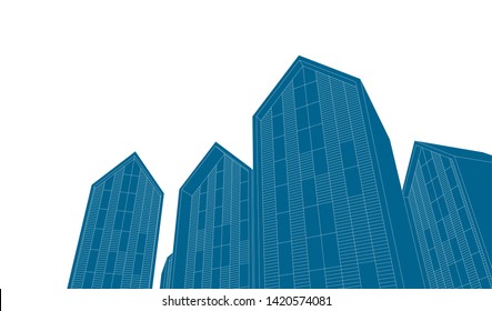 architecture building vector 3d illustration 