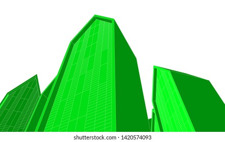 architecture building vector 3d illustration 