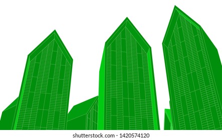 architecture building vector 3d illustration 