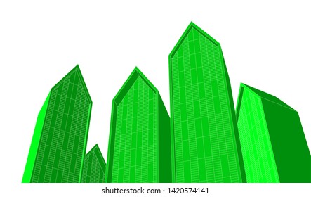 architecture building vector 3d illustration 