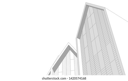 architecture building vector 3d illustration 