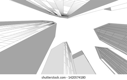 architecture building vector 3d illustration 