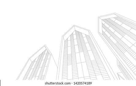architecture building vector 3d illustration 