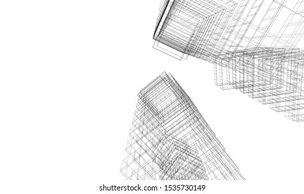 architecture building vector 3d illustration 
