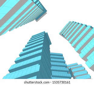 architecture building vector 3d illustration 