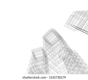 architecture building vector 3d illustration 