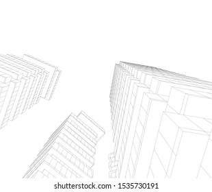 architecture building vector 3d illustration 