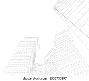 architecture building vector 3d illustration 