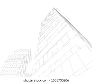 architecture building vector 3d illustration 