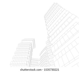 architecture building vector 3d illustration 