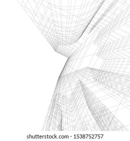 architecture building, vector 3d illustration 