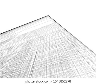 architecture building, vector 3d illustration 