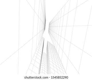 architecture building, vector 3d illustration 