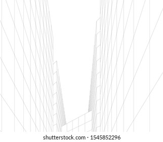 architecture building, vector 3d illustration 