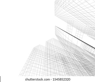architecture building, vector 3d illustration 