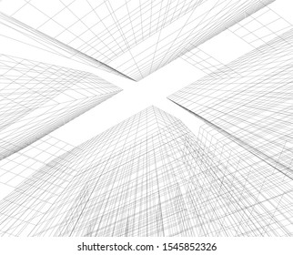 architecture building, vector 3d illustration 