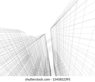architecture building, vector 3d illustration 