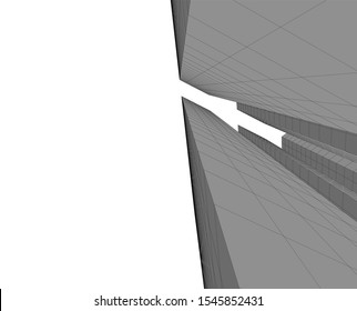 architecture building, vector 3d illustration 