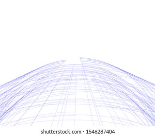 architecture building, vector 3d illustration 