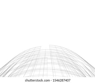 architecture building, vector 3d illustration 